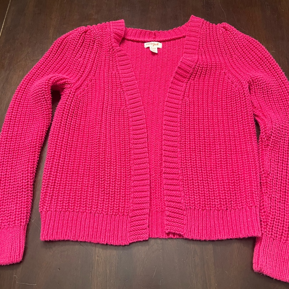 Pink Knit Cardigan Sweater